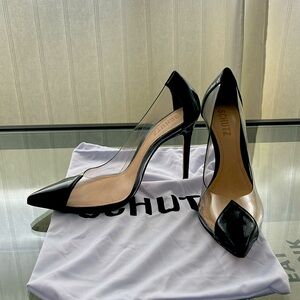 Schutz black and clear pumps side 7.5